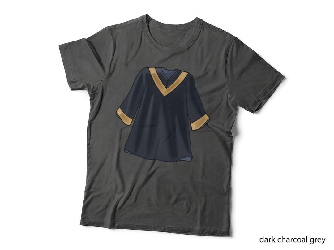 Graduation Gown Gold Trim Graduation T-Shirt, Senior Grad Graphic Tee