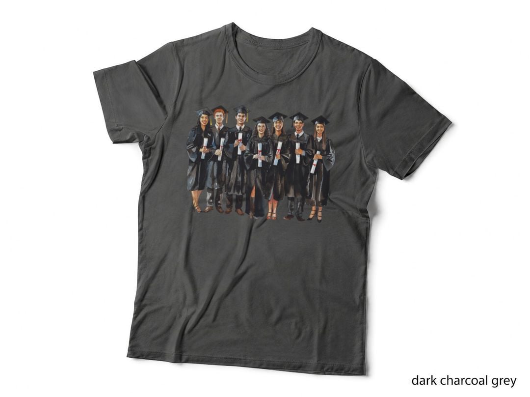 Group of Seven Graduates Graduation T-Shirt, Senior Grad Graphic Tee