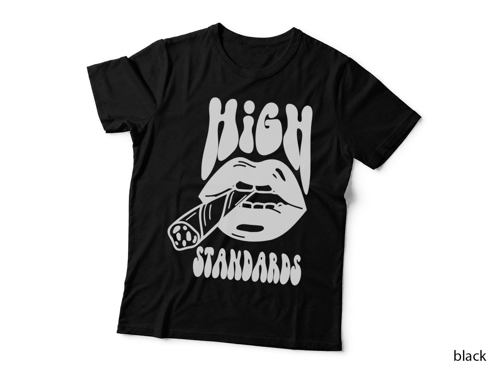 High Standards Graduation T-Shirt, Lips Holding Diploma with Text Grad Tee