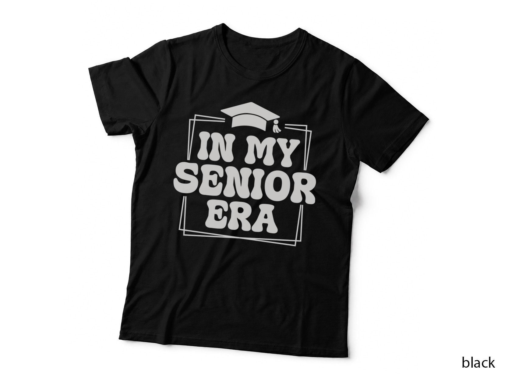 In My Senior Era Graduation T-Shirt, Grad Cap with Frame Border Grad Tee