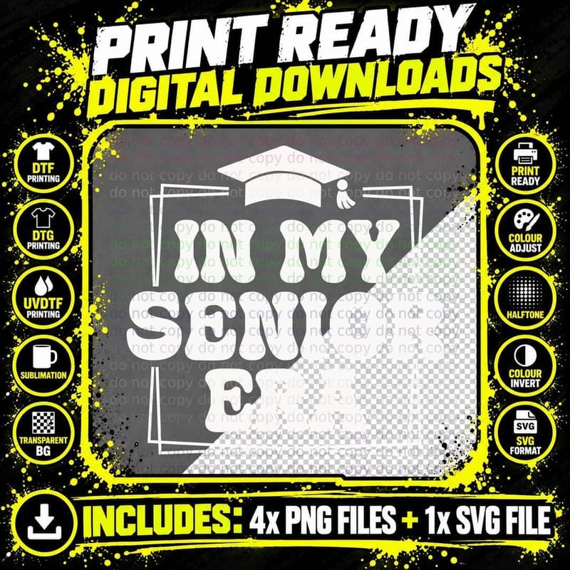 In My Senior Era Graduation T-Shirt Png SVG Digital Bundle
