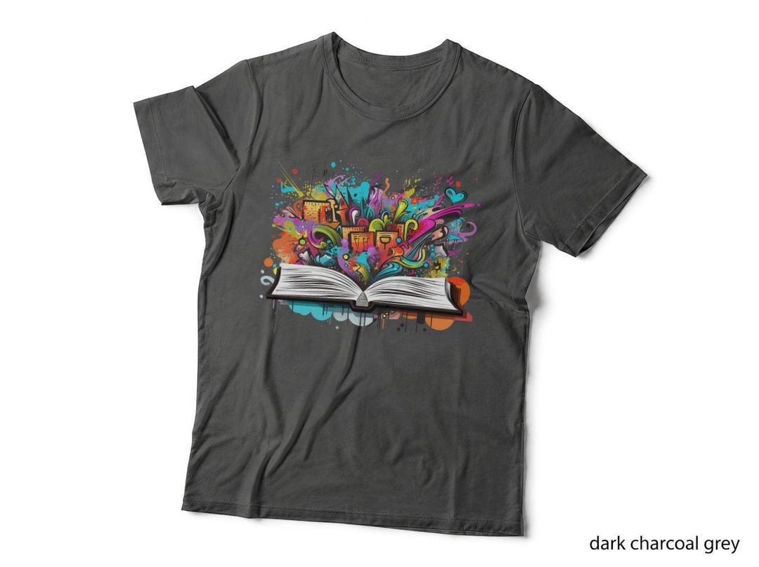 Open Book Graffiti Explosion Graduation T-Shirt, Senior Grad Graphic Tee