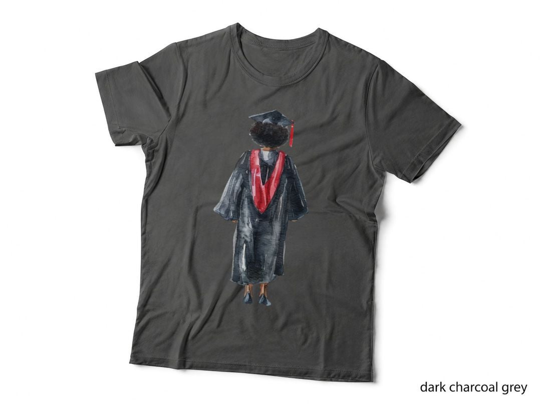 Person Back Grad Robe Illustration Graduation T-Shirt, Senior Grad Graphic Tee