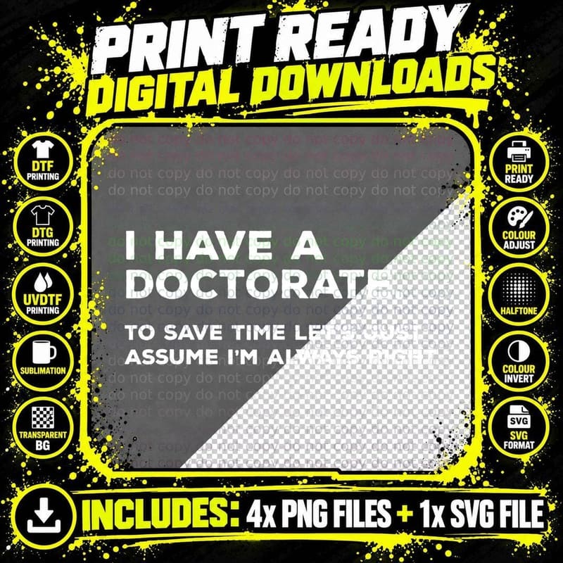 Phd T Shirt Doctorate Graduation Gifts Png SVG Digital Bundle