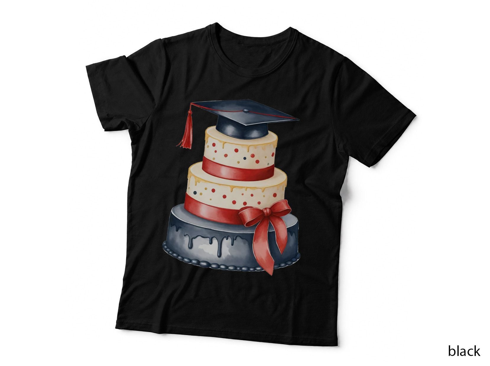 Red Blue Tassel Graduation Cap Graduation T-Shirt, Senior Grad Graphic Tee