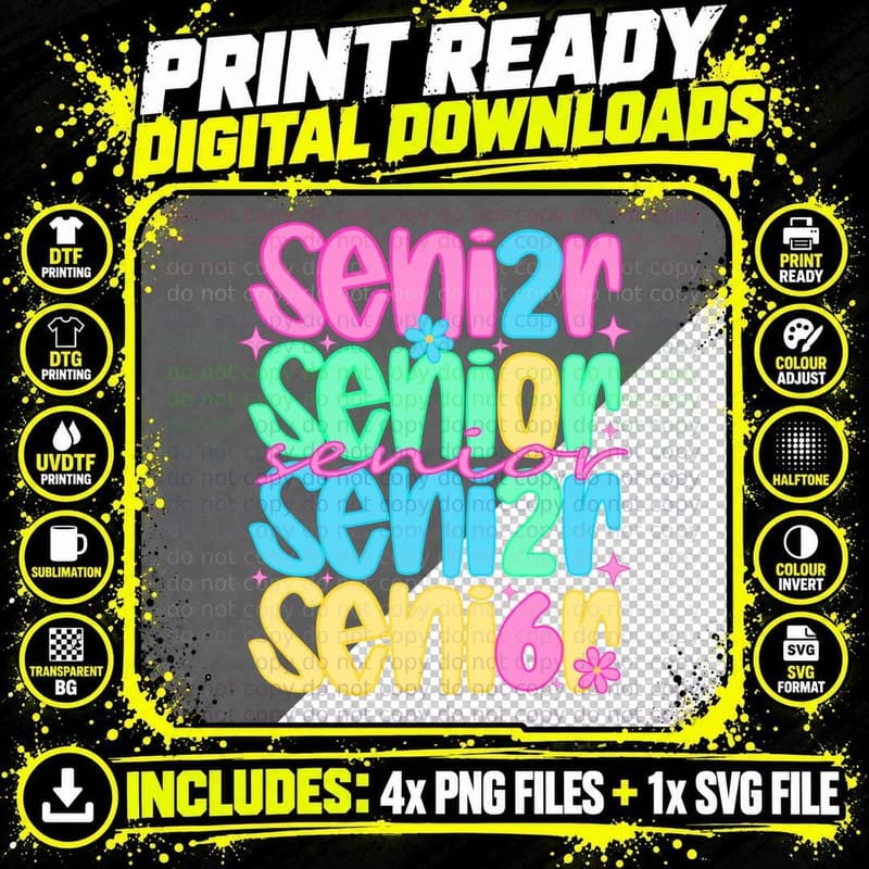 Seni2n Senior Seni6n Graduation T-Shirt Png SVG Digital Bundle