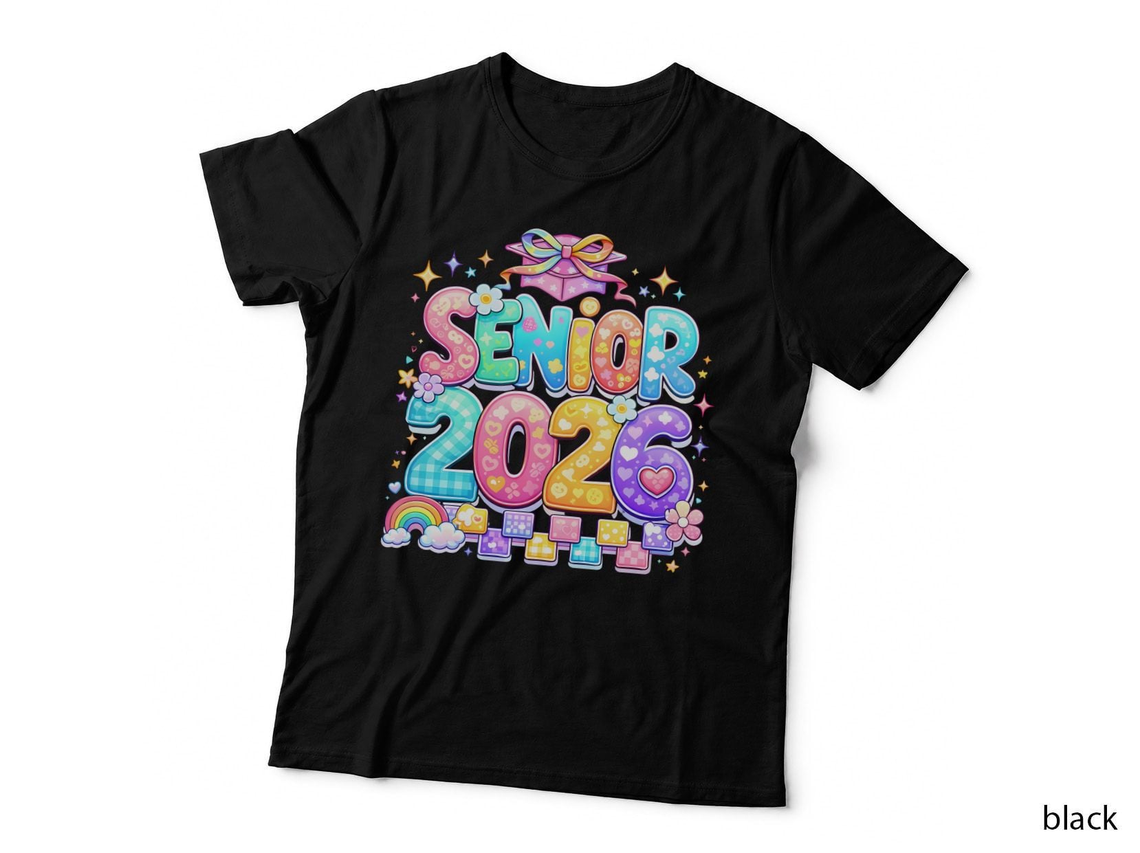 Senior 2026 Graduation T-Shirt, Senior Class Year Multi-Color Bright Grad Tee