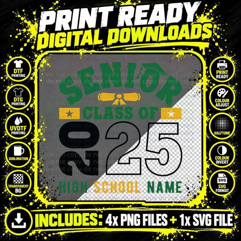 Senior Class of 0125 Graduation T-Shirt Png SVG Digital Bundle