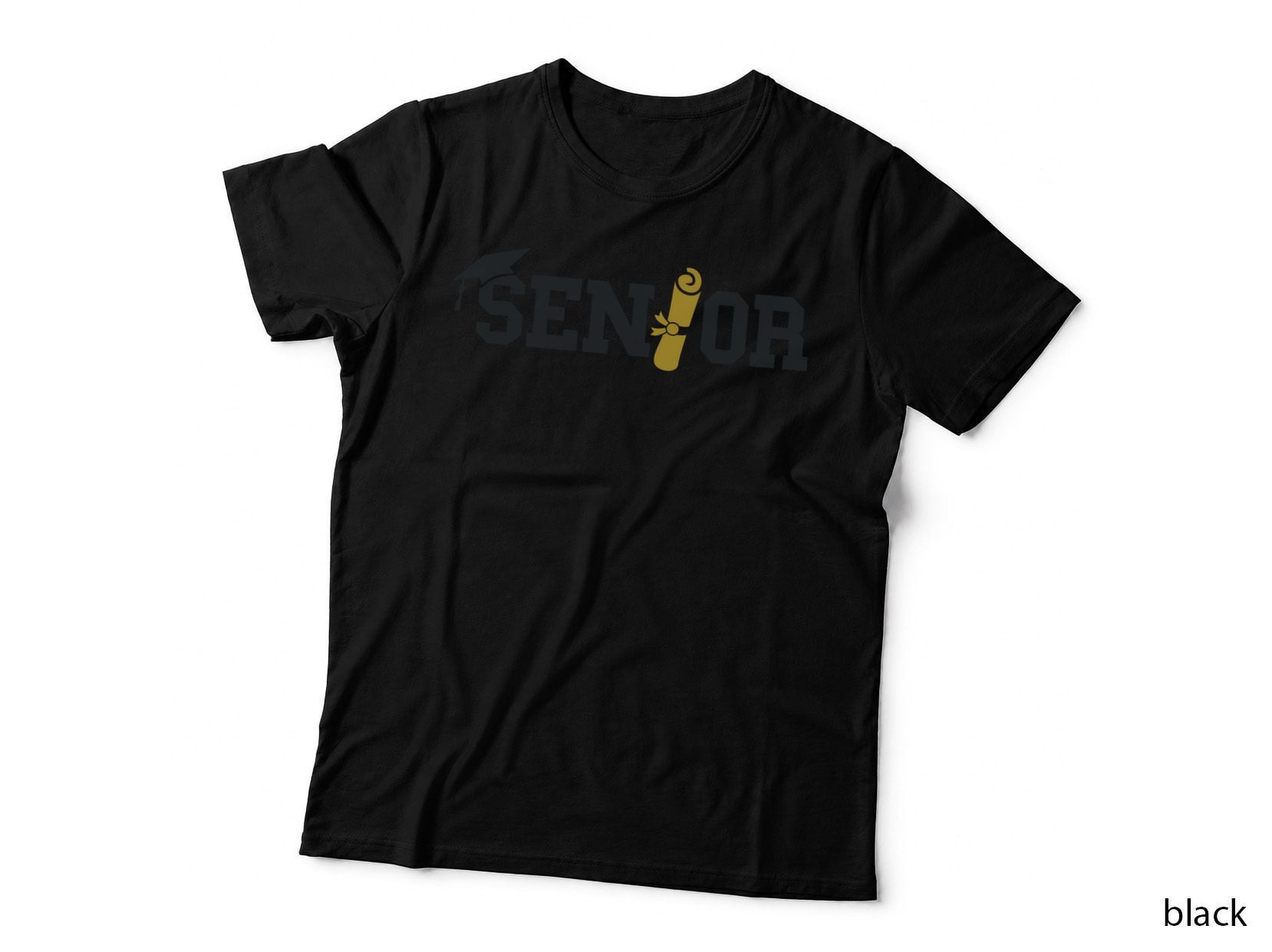 Senior Graduation T-Shirt, Senior Diploma Scroll Gold Grad Tee