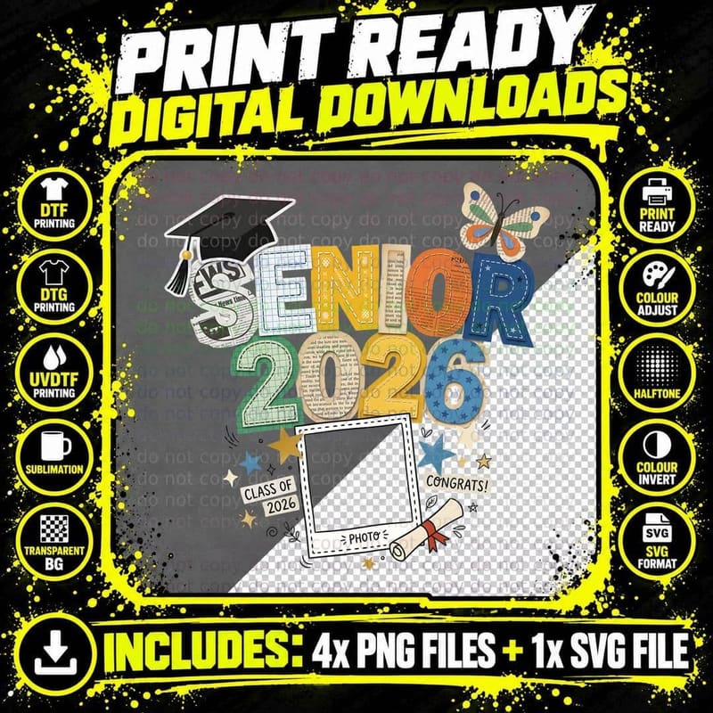 Senior Twenty-Six Graduation T-Shirt Png SVG Digital Bundle