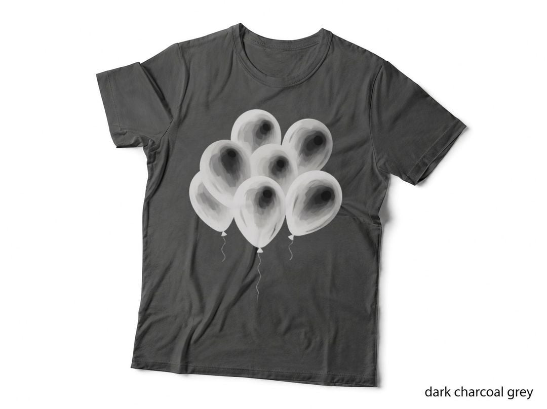 Six Black Matte Balloons Grouped Graduation T-Shirt, Senior Grad Graphic Tee