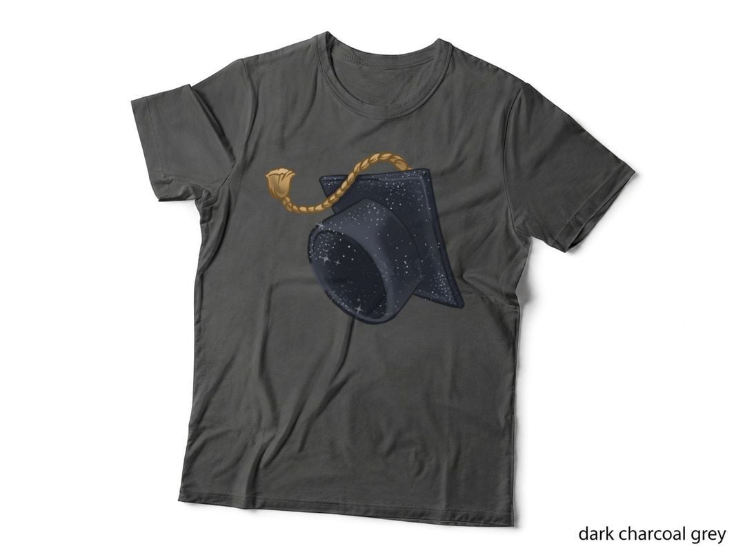 Starry Graduation Cap Gold Tassel Graduation T-Shirt, Senior Grad Graphic Tee