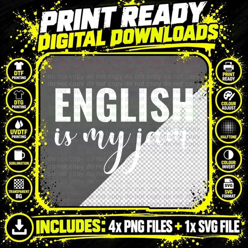 Teaching English Is My Jam Teachers Appreciation Gift Png SVG Digital Bundle