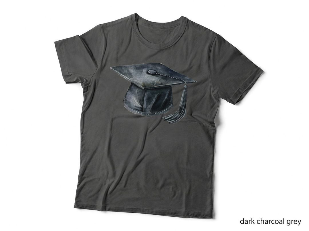 Teal Grad Cap with Long Tassel Graduation T-Shirt, Senior Grad Graphic Tee