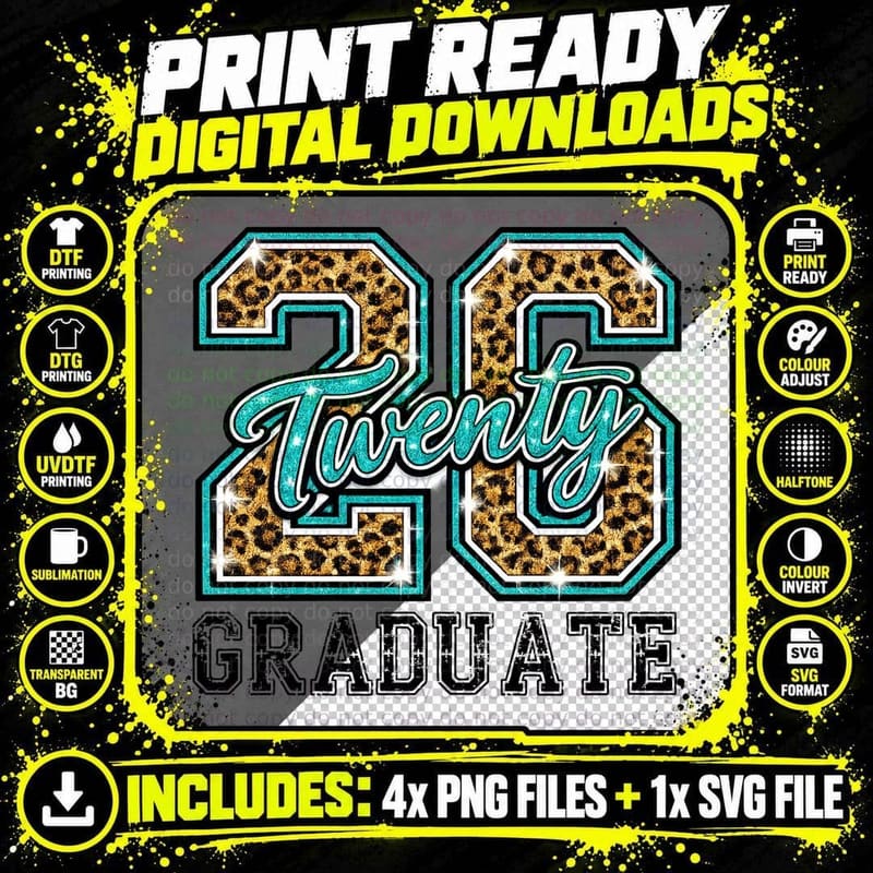 Twenty Graduate Graduation T-Shirt Png SVG Digital Bundle