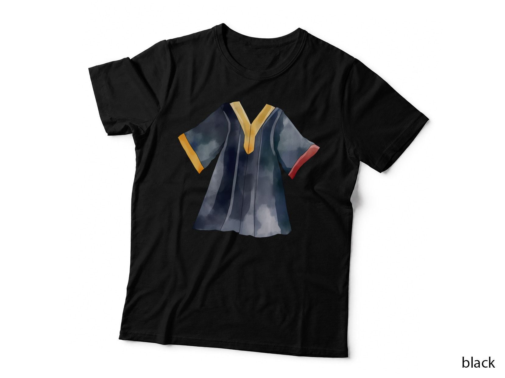 Watercolor Graduate Robe Graduation T-Shirt, Senior Grad Graphic Tee
