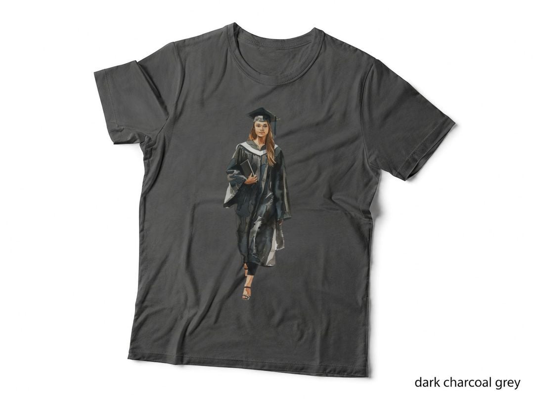 Woman Graduate Full Regalia Holding Diploma Graduation T-Shirt