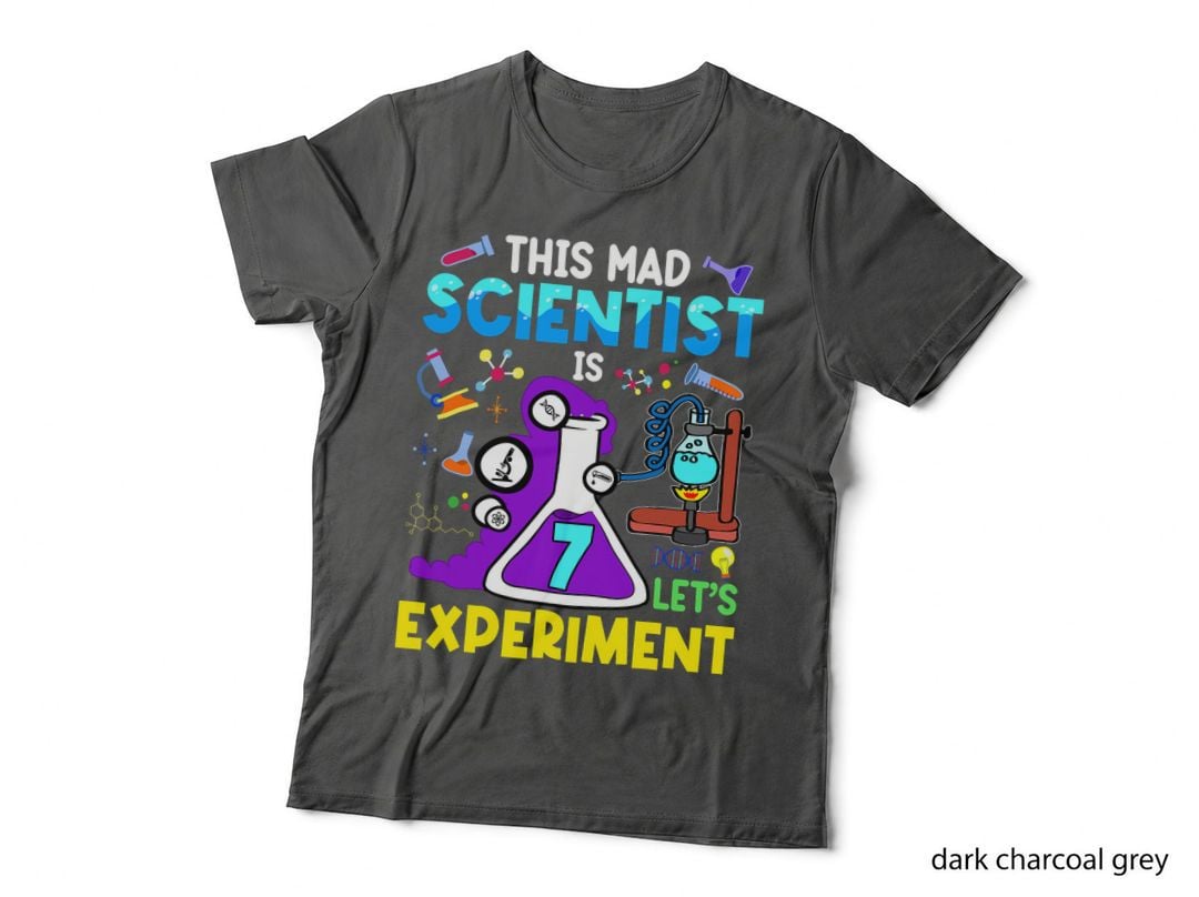 7 Year Old Science Theme Party T-Shirt, Kids Science Experiment