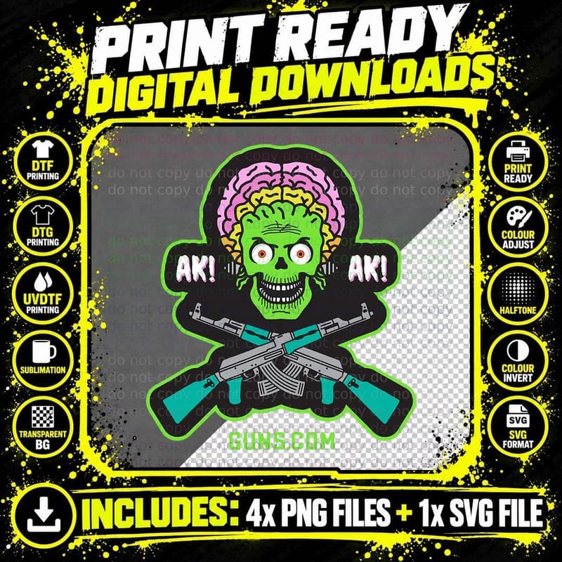 AK! AK! AK47 Alien T-Shirt Png SVG Digital Bundle