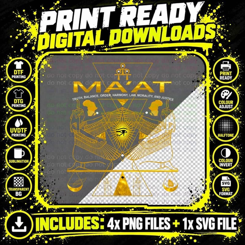 Akd- Ma'at Maat Sacred Geometry Science Egyptian Png SVG Digital Bundle