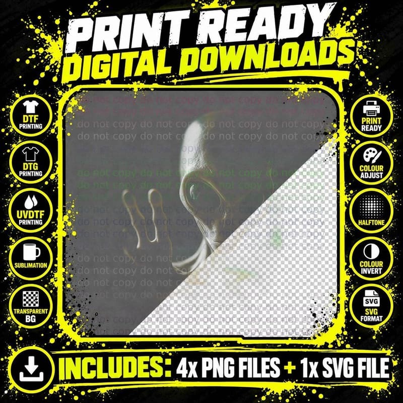 Alien Area 51 Extraterrestrial Event UFO Png SVG Digital Bundle