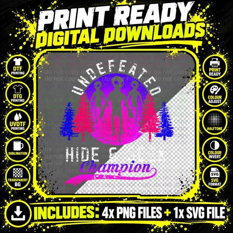 Alien Area 51 Hide and Seek Champion 5K Fun Run 1st Png SVG Digital Bundle