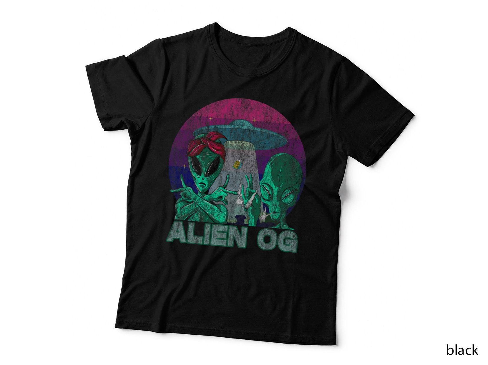 Alien OG Cannabis Weed Strain Stoner Design T-Shirt