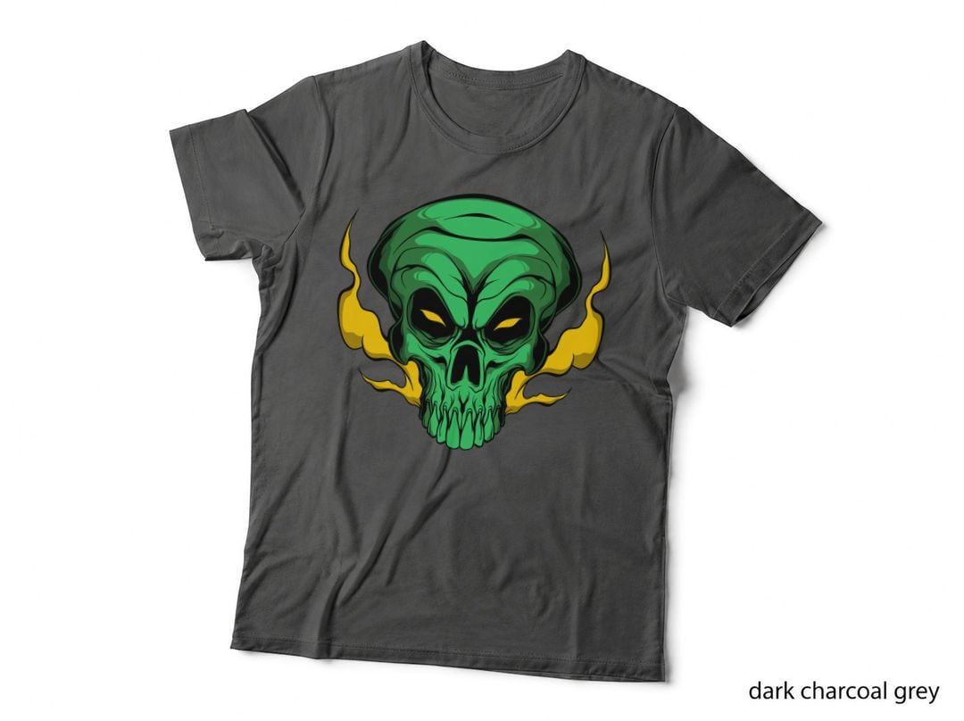 Alien Skull Green Flames Yellow Eyes Supernatural T-Shirt