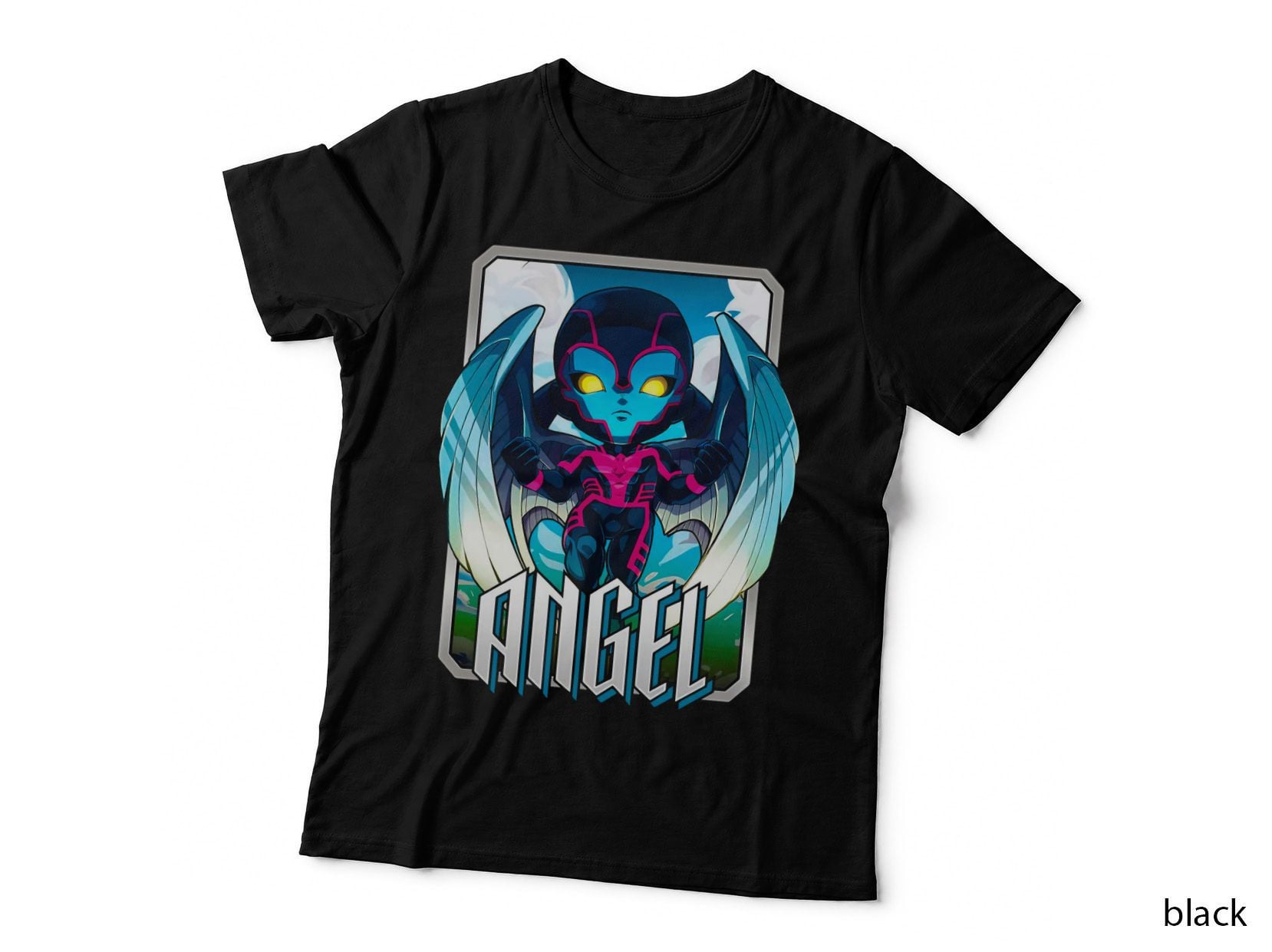 Angel Illustration Alien Blue T-Shirt