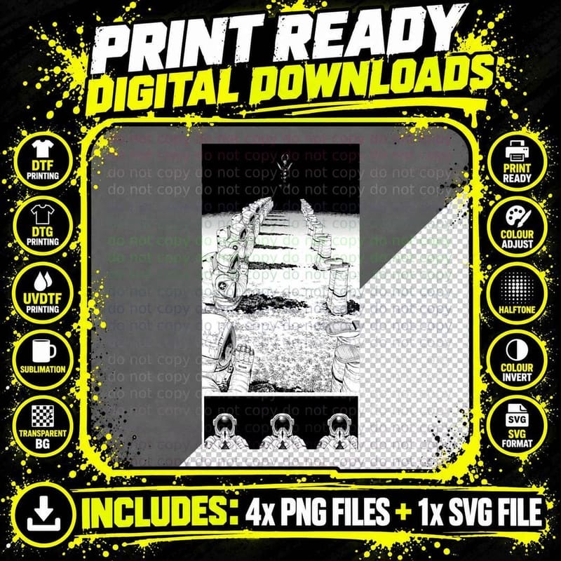Astronaut Dark Pray T-Shirt Png SVG Digital Bundle