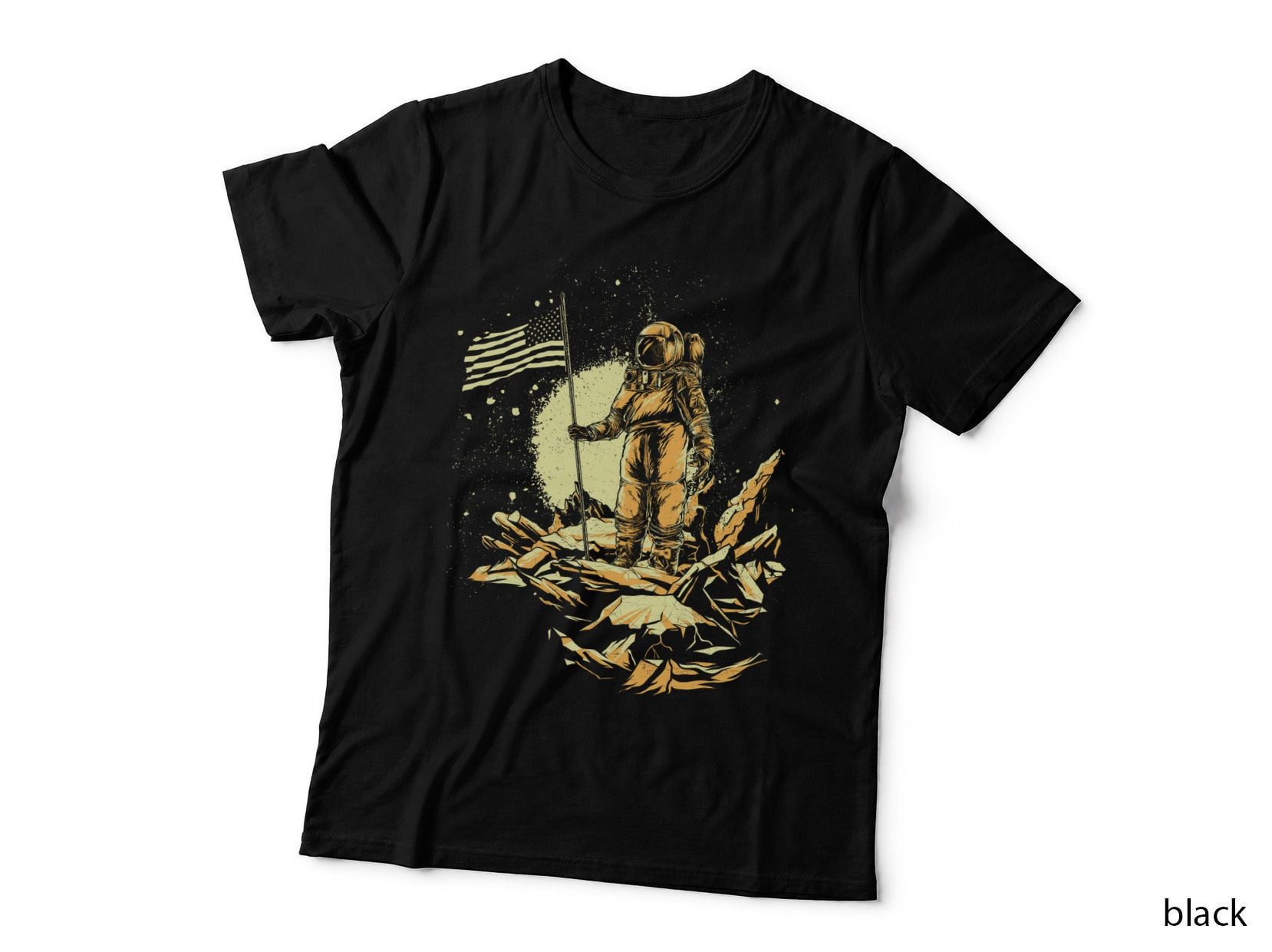 Astronaut Flag T-Shirt, Space Exploration Art, Space Explorer Style