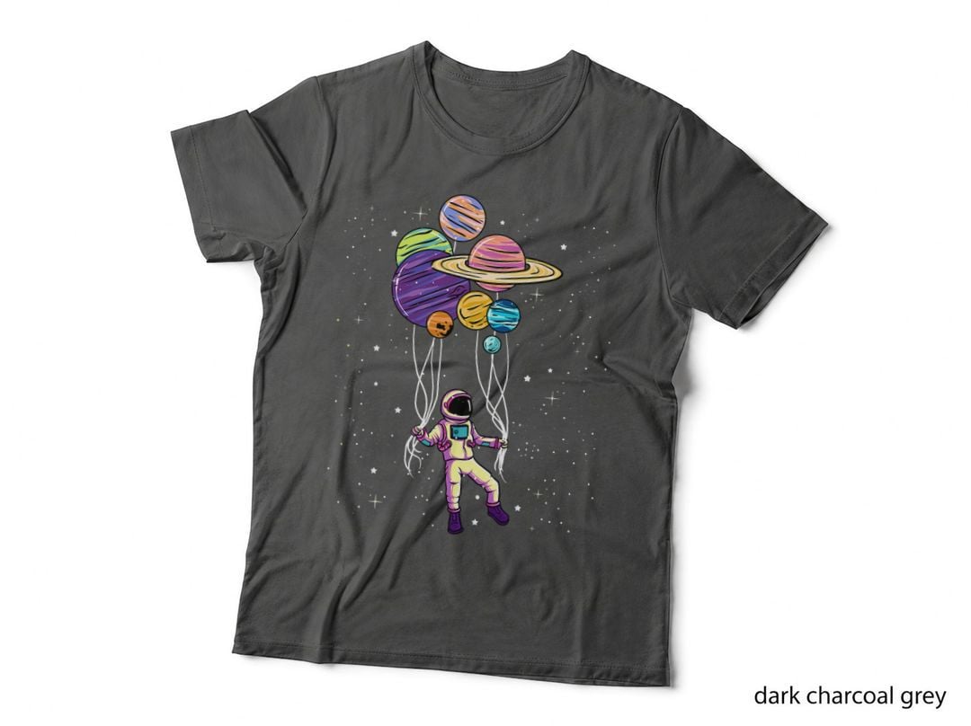 Astronaut Holding Planet Balloons Tshirt Boysgirls Stem Kids T-Shirt
