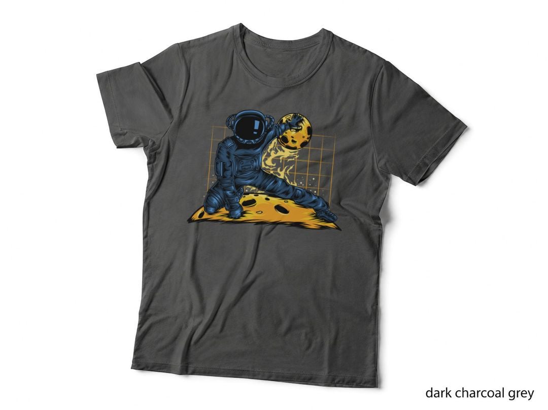 Astronaut Moon Yellow Planet Space Sci-Fi T-Shirt