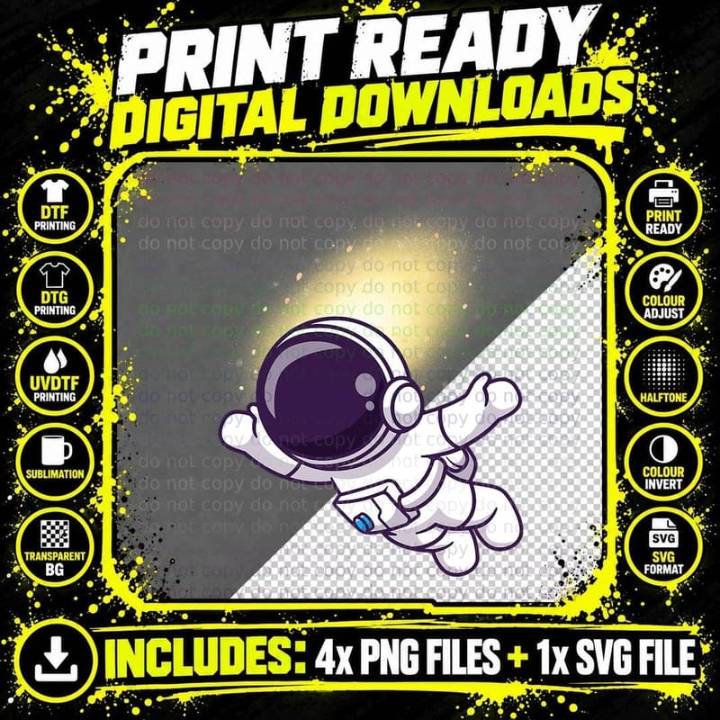 Astronaut Outer Space T-Shirt, Space Explorer Design Png SVG Digital Bundle