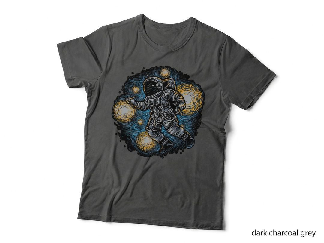 Astronaut Painting the Galaxy T-Shirt, Van Gogh Inspired Tee