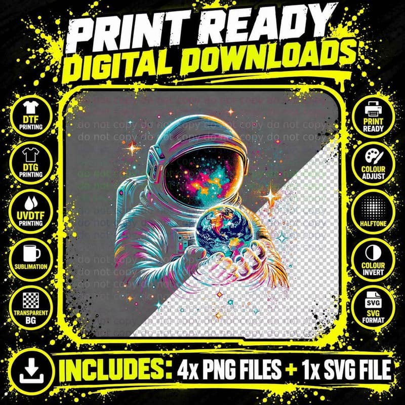 Astronaut Planets Astronaut Science Space Exploration Png SVG Digital Bundle