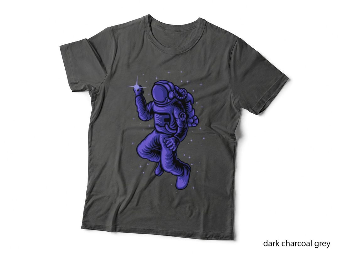 Astronaut Purple Pointing Star Wand T-Shirt