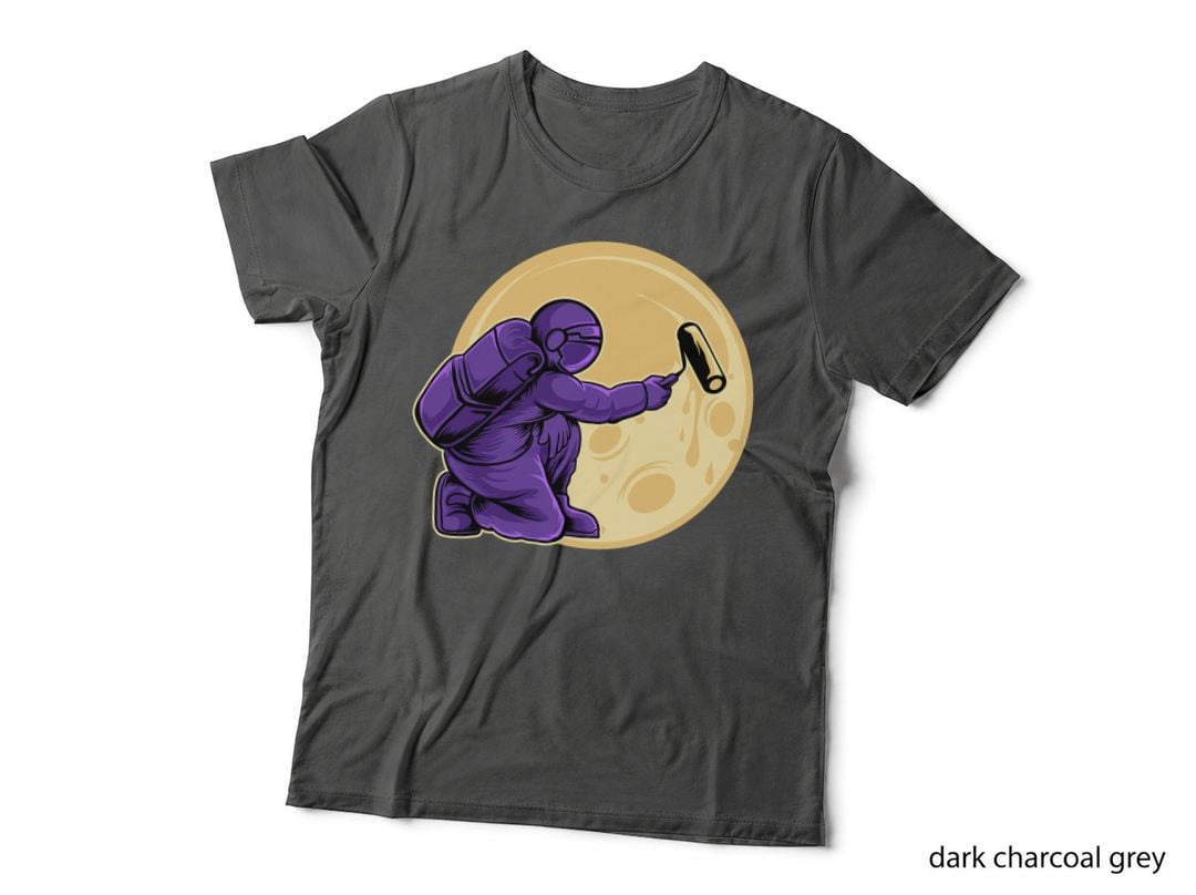 Astronaut Selfie Stick Purple Moon T-Shirt
