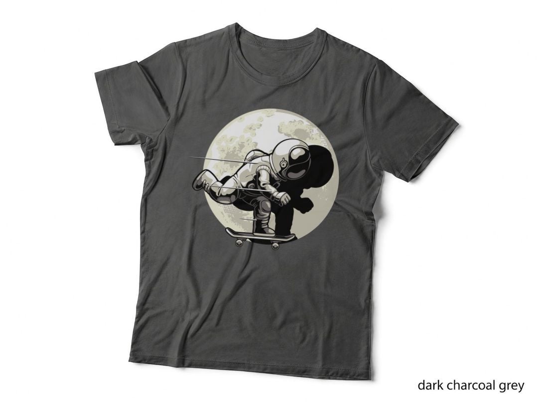 Astronaut Skateboard Moon Skateboarding with Full T-Shirt