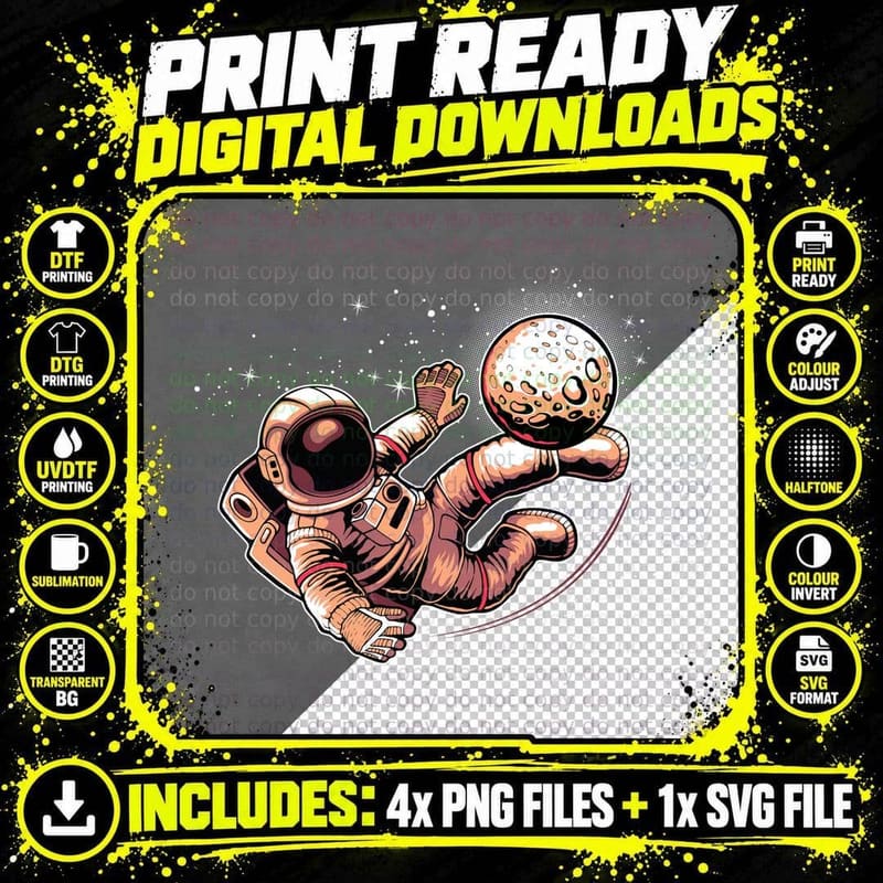 Astronaut Space Planets Pastel T-Shirt Png SVG Digital Bundle