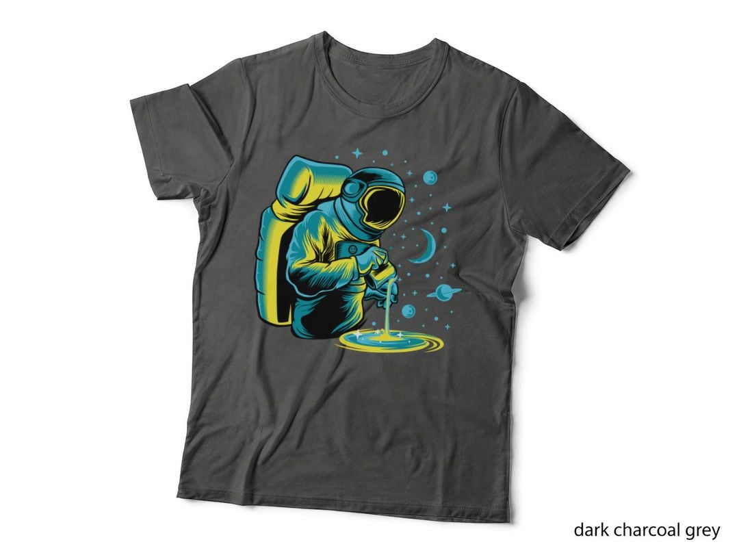 Astronaut with Watering Can Planet T-Shirt