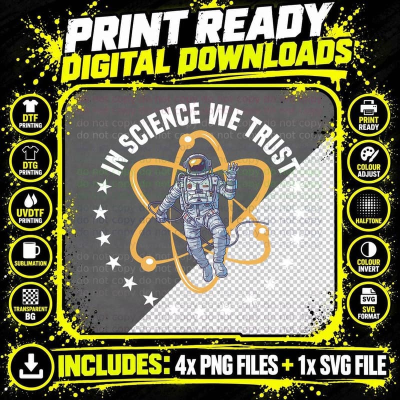 Atheist in Science We Trust Darwin Evolution Man Created Png SVG Digital Bundle