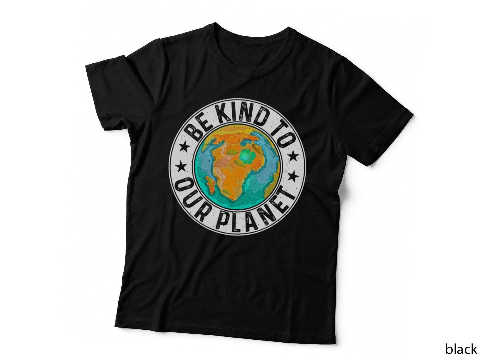 Be Kind to Our Planet! Earth Day T-Shirt, Earth Illustration with Stars Graphic