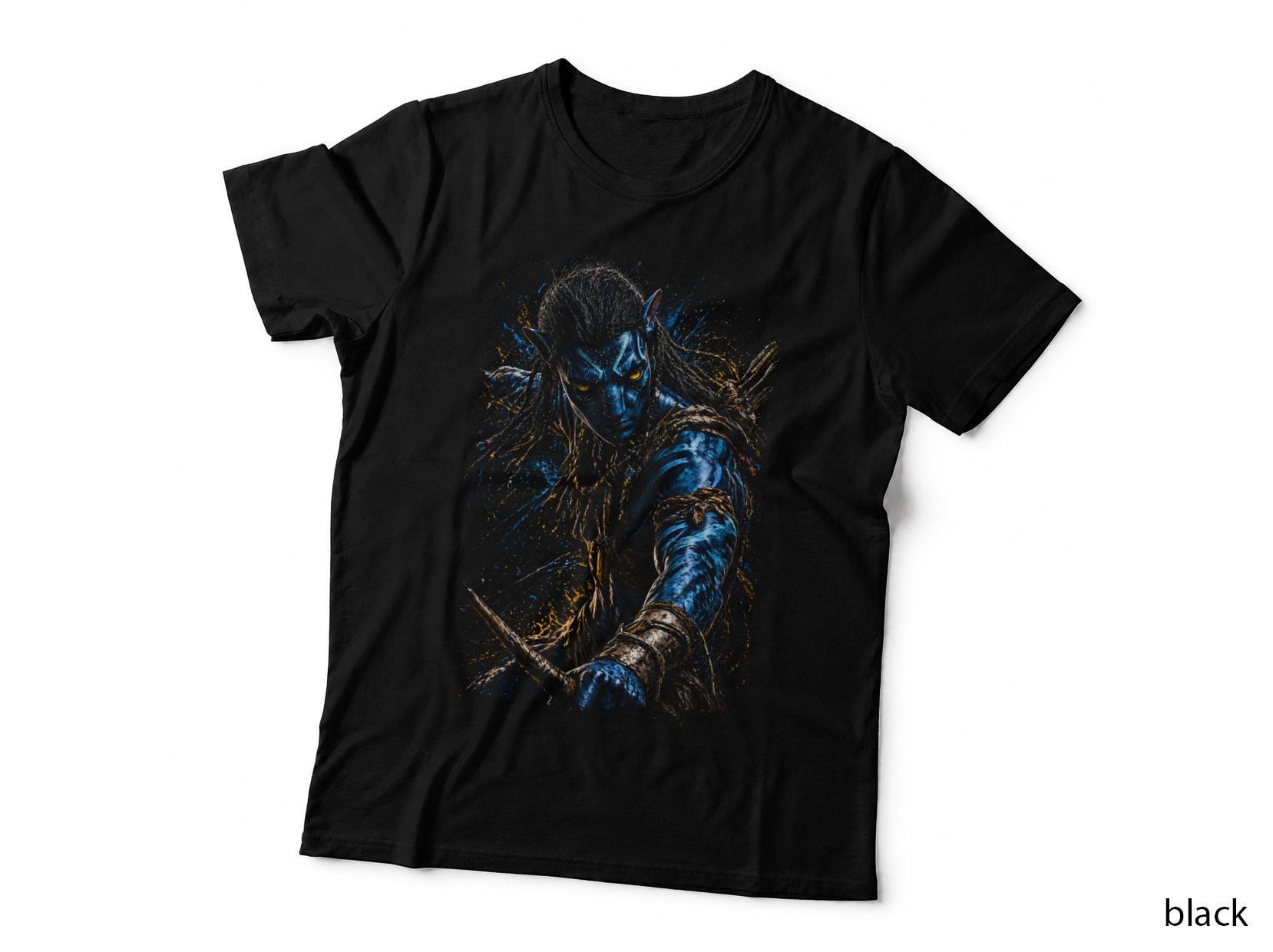 Blue Alien Warrior Halftone T-Shirt, Sci-Fi Fantasy Tee, Alien Queen Shirt