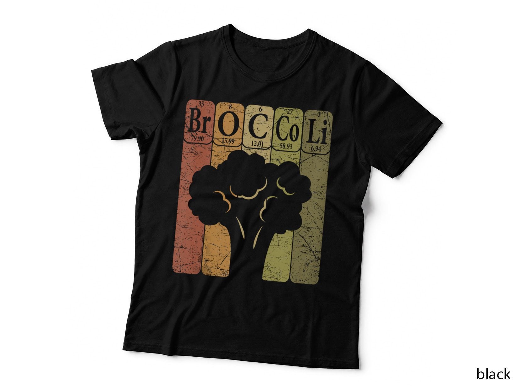 Broccoli Periodic Table Elements Vegan Vegetable Food Nerd T-Shirt