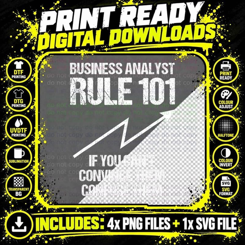 Business Analyst Rule Data Scientist Data Systems MIS Png SVG Digital Bundle