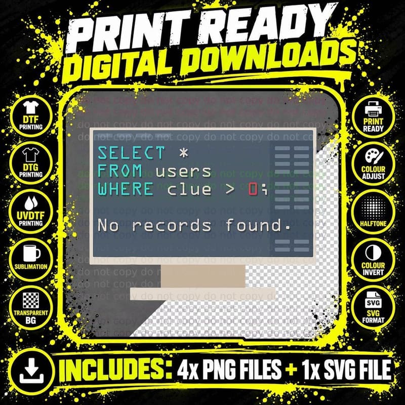 Computer Science T-Shirt, Coding Nerd Style Png SVG Digital Bundle