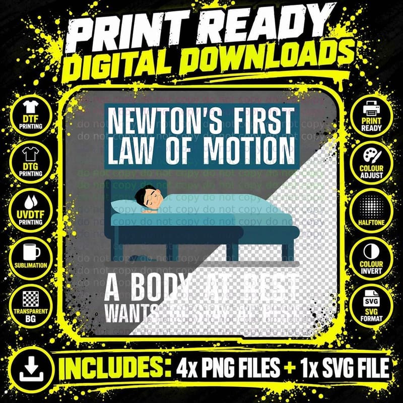 Cool Newton Law Art for Men Women Newton Law Physics Png SVG Digital Bundle
