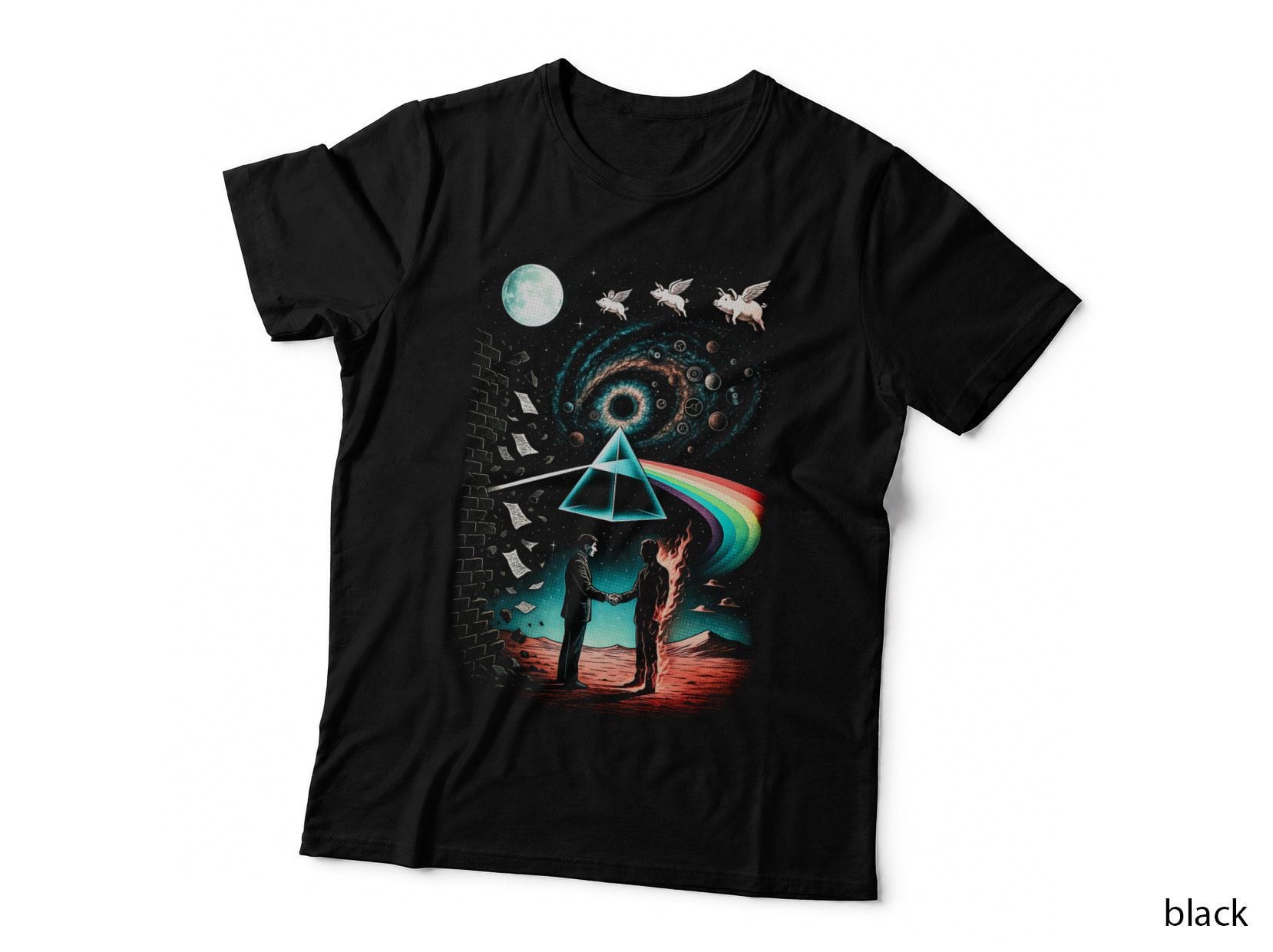 Cosmic Prism Dreams T-Shirt, Space Art Print, Astronaut Apparel