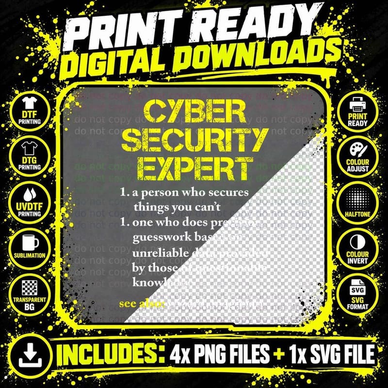 Cybersecurity Geek Computer Science Software Engineer Png SVG Digital Bundle